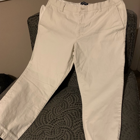 Chaps Mens Flat Front Khaki Pants, Size 40W x 32L, Color Stone, Worn Once - Picture 2 of 15